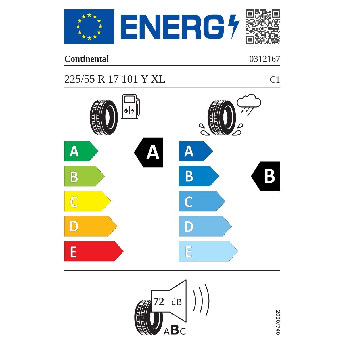 CONTI 225/55X17 101Y XL FR ECO CONTACT 6 I* CA72 