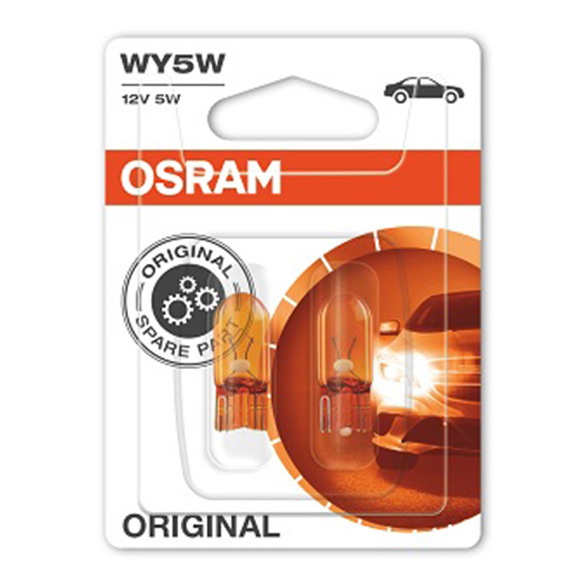 SIJAL PAR 12/ WY5W 2827-02B ORANGE 5W W2,1x9.5d 2BOX OSRAM 