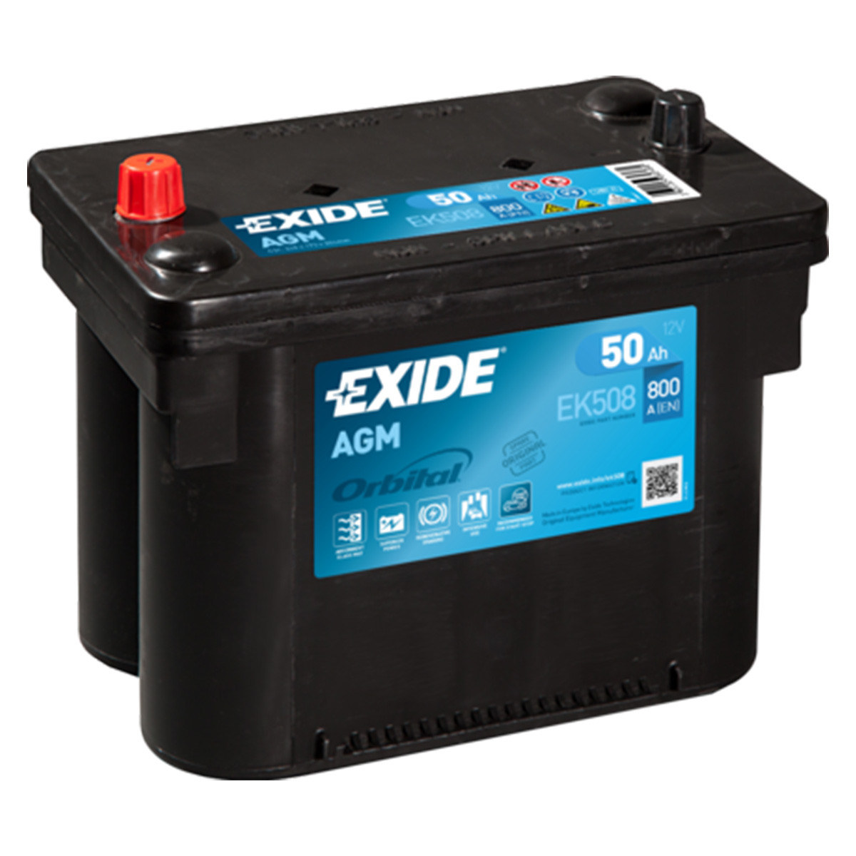 AKUM EXIDE AGM START STOP 12V50AH L+ EK508 800A ( 8012870008882 ) 