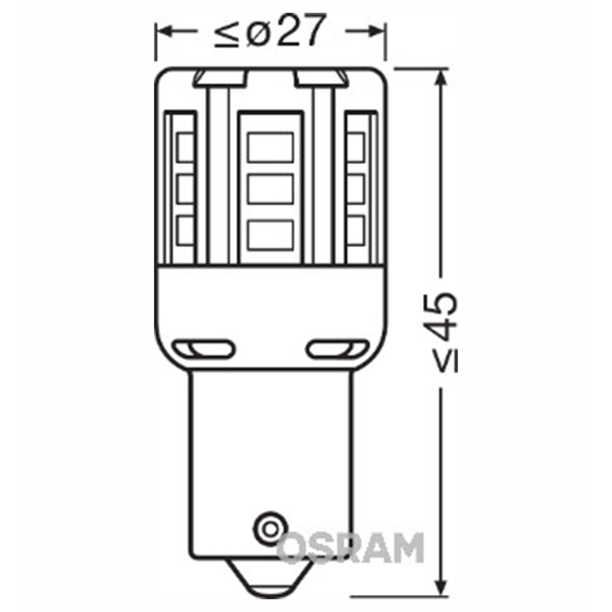 SIJAL PAR 12/ PY21W 7457YE-02B 1W BAU15S BLI2 OSRAM 