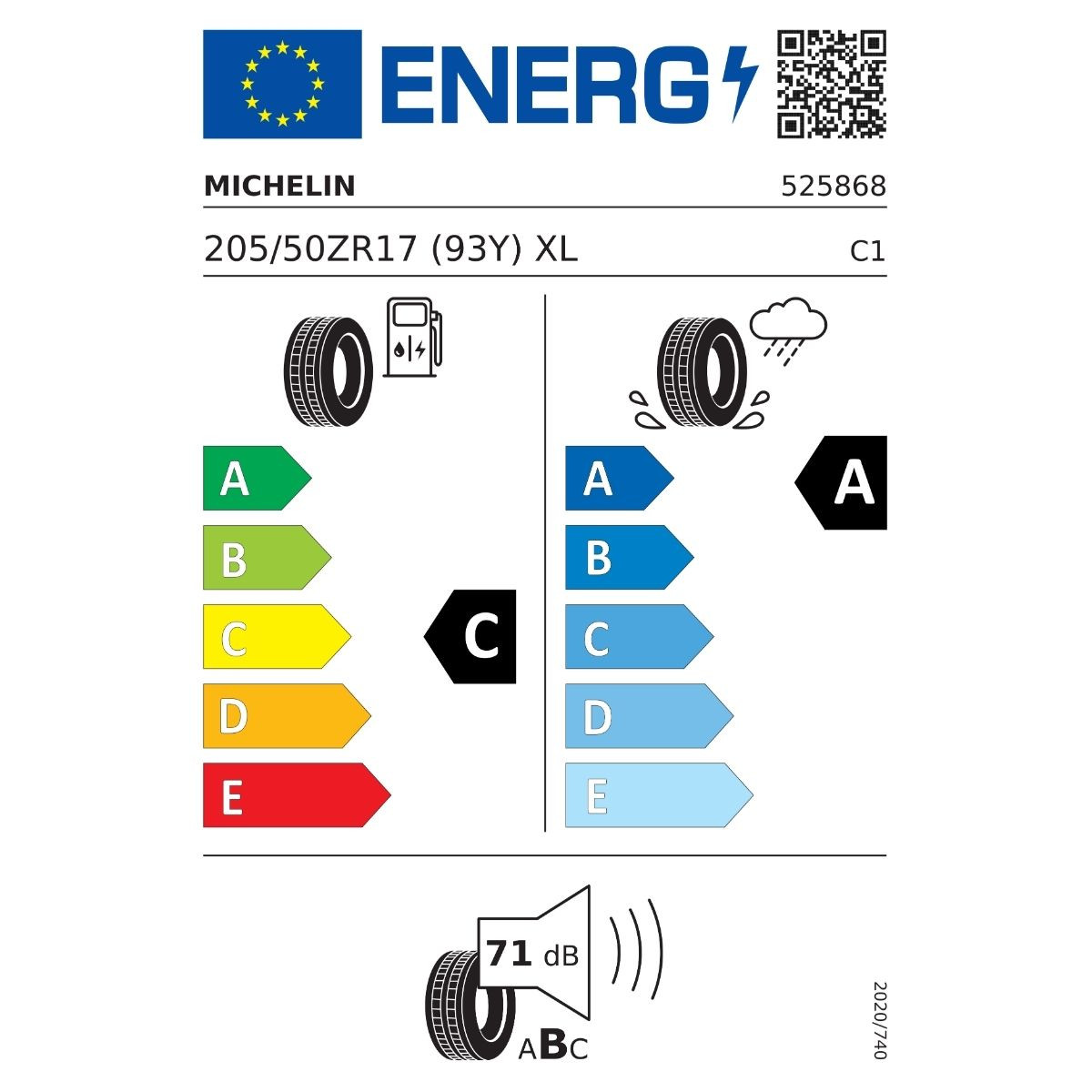 MICH 205/50X17 93Y XL TL PILOT SPORT 4 CA71 