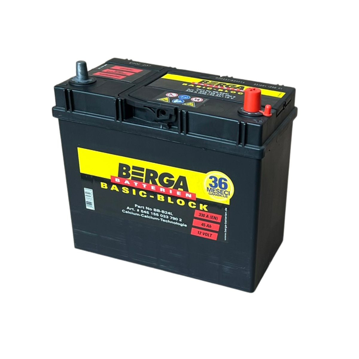 AKUM BERGA BASIC BLOCK  12V45AH D+ ASIA BB-B24L ( B32 EB456 ) 