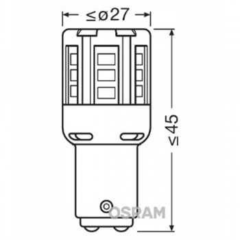 SIJAL PAR LED 12/ P21/5W 1457YE-02B BAY15D ZUTA OSRAM 