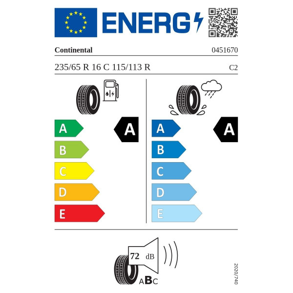 CONTI 235/65X16C 115/113R VAN CONTACT ECO AA71 